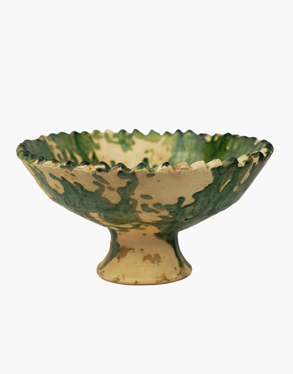 Tamegroute x Puglia Splatter Jagged Edge Pedestal Fruit Bowl