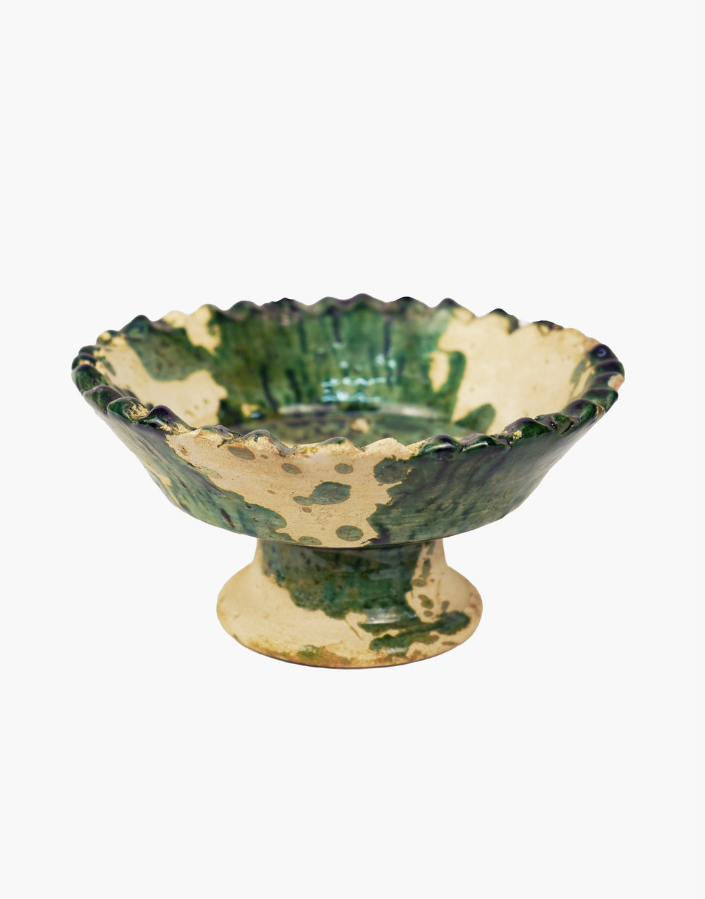 Tamegroute x Puglia Splatter Jagged Edge Pedestal Fruit Bowl