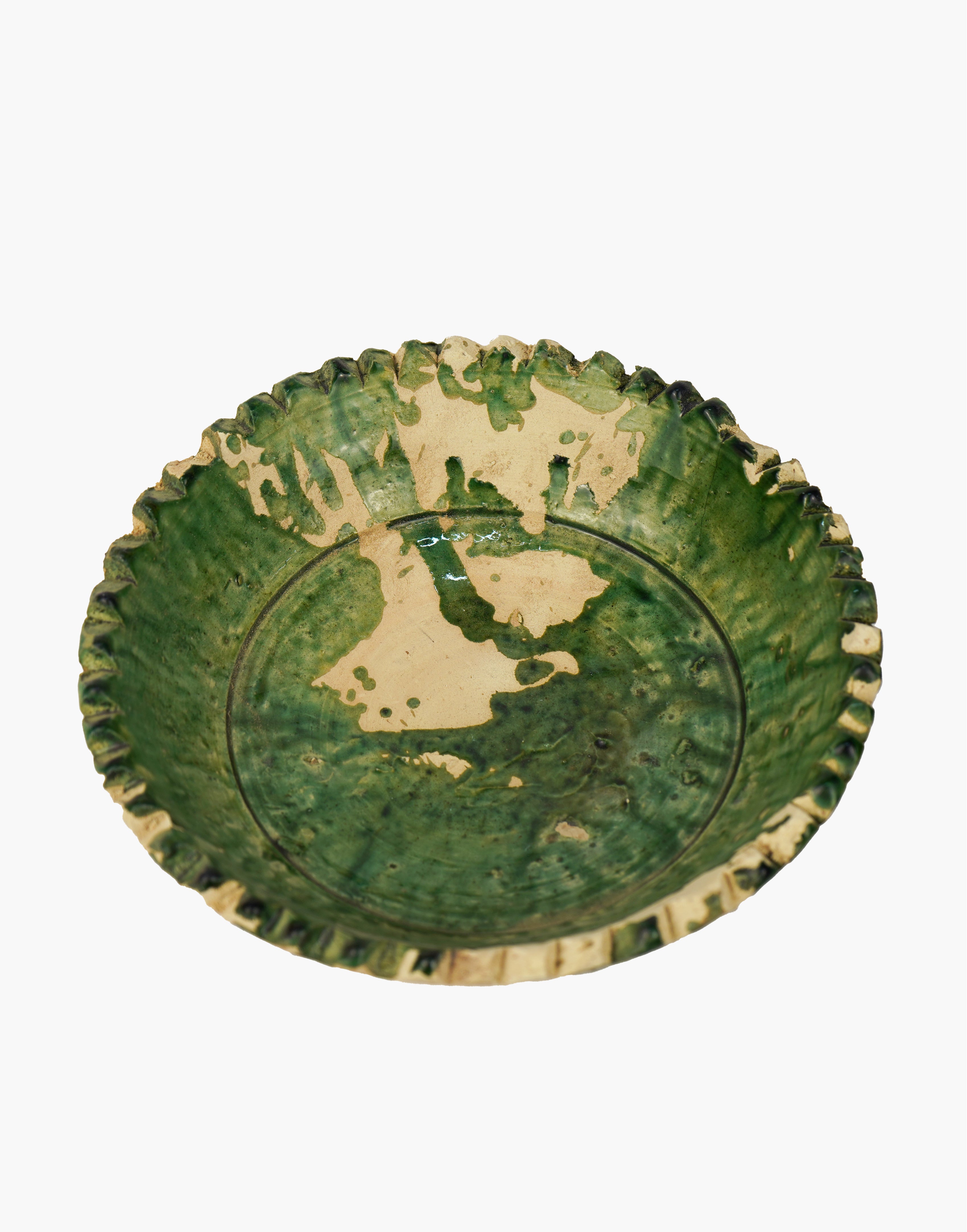 Tamegroute x Puglia Splatter Jagged Edge Pedestal Fruit Bowl