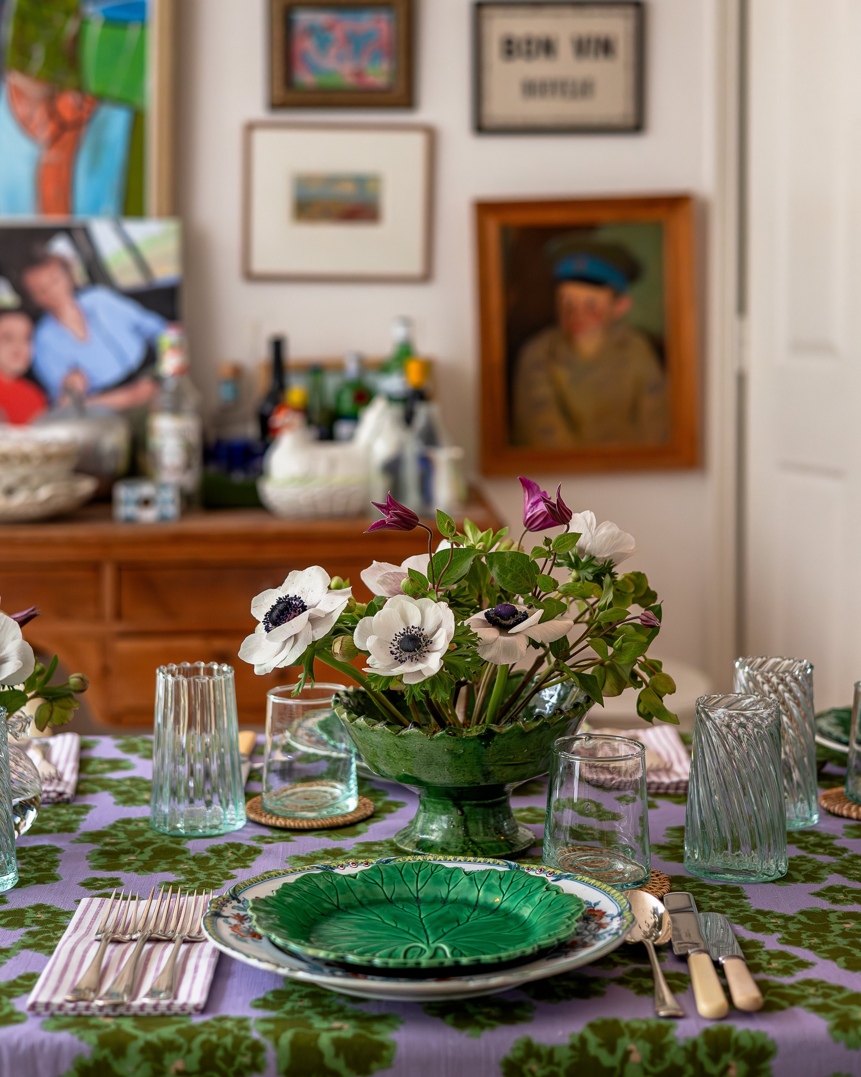 Vintage Tamegroute Jagged Edge Pedestal Fruit Bowl