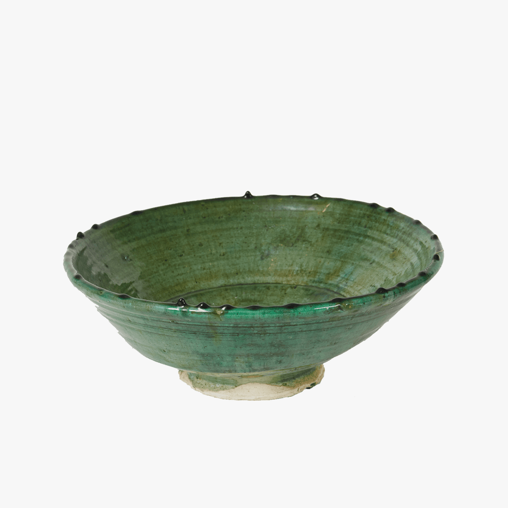 Vintage Tamegroute Green Large Fruit Bowl