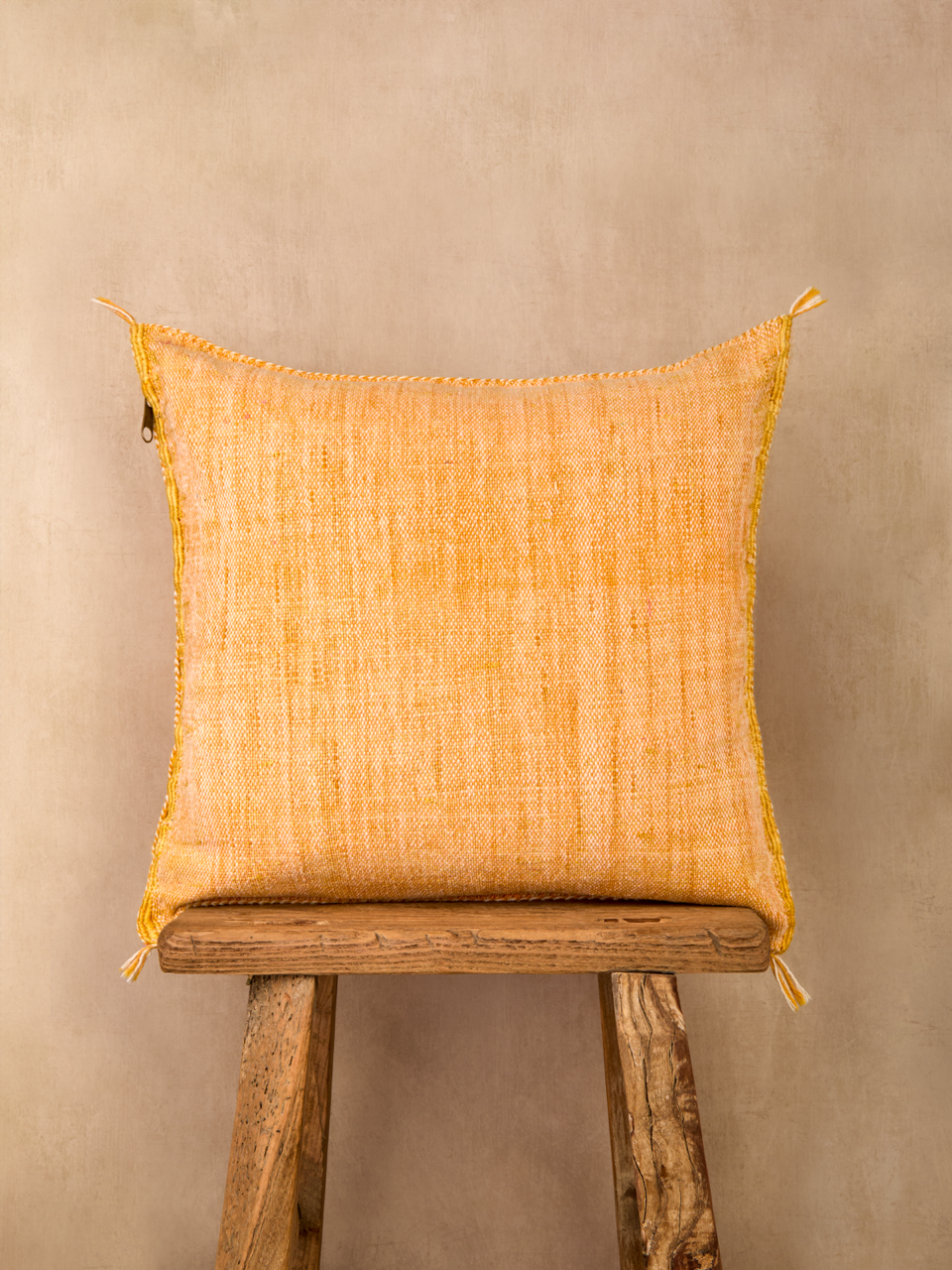Luxury Cactus Silk Cushion - Sunshine Yellow