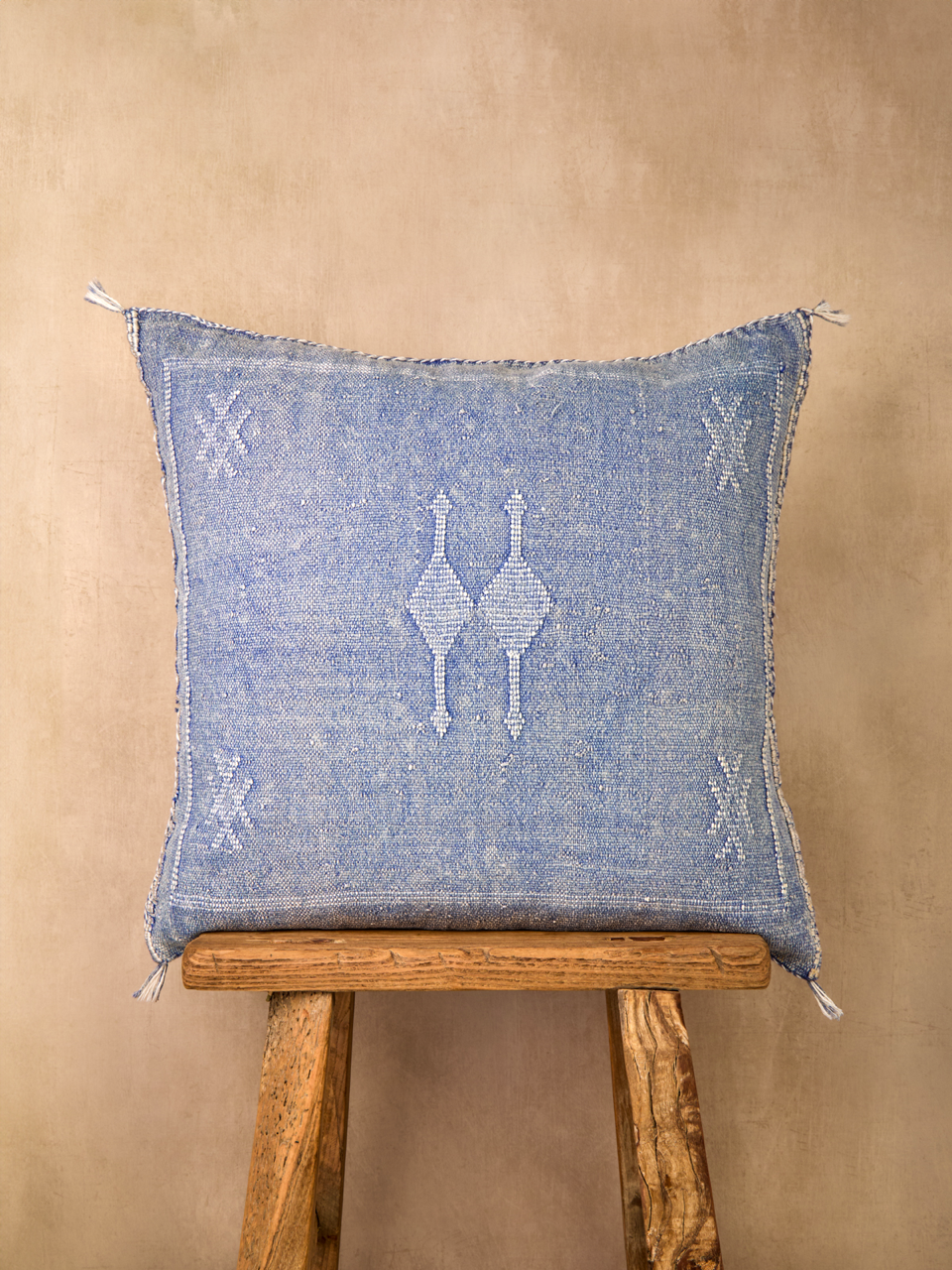 Luxury Cactus Silk Cushion - Denim Blue