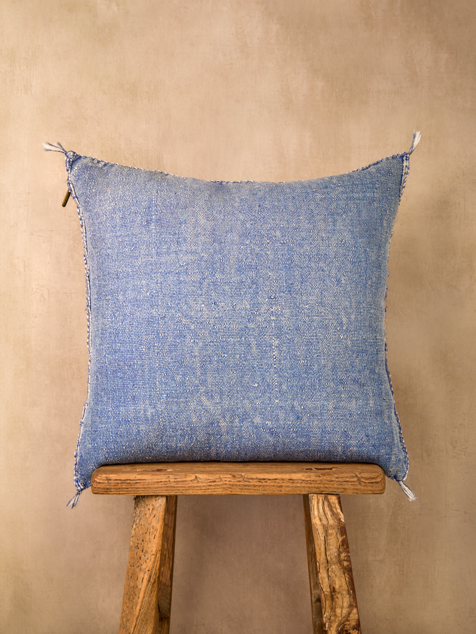 Luxury Cactus Silk Cushion - Denim Blue