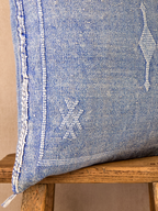 Luxury Cactus Silk Cushion - Denim Blue