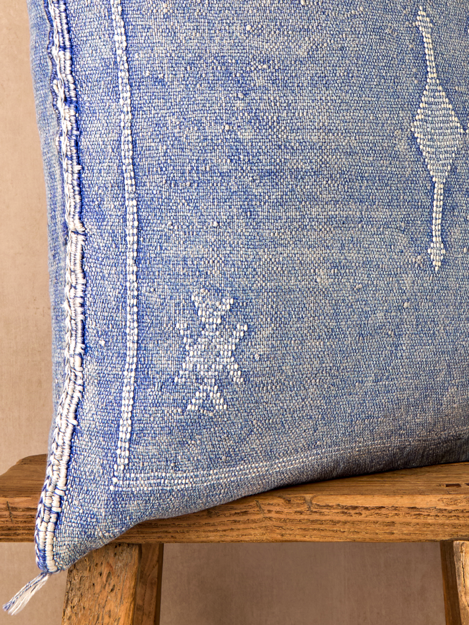 Luxury Cactus Silk Cushion - Denim Blue