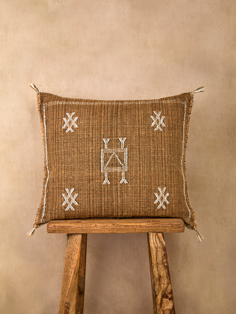 Luxury Cactus Silk Cushion - Chocolate Brown