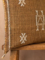 Luxury Cactus Silk Cushion - Chocolate Brown