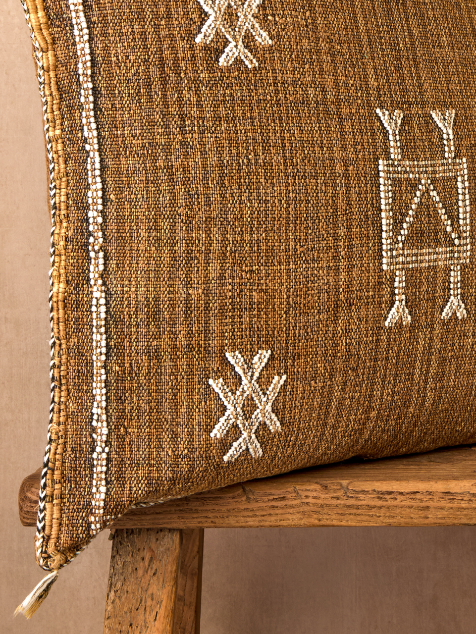Luxury Cactus Silk Cushion - Chocolate Brown