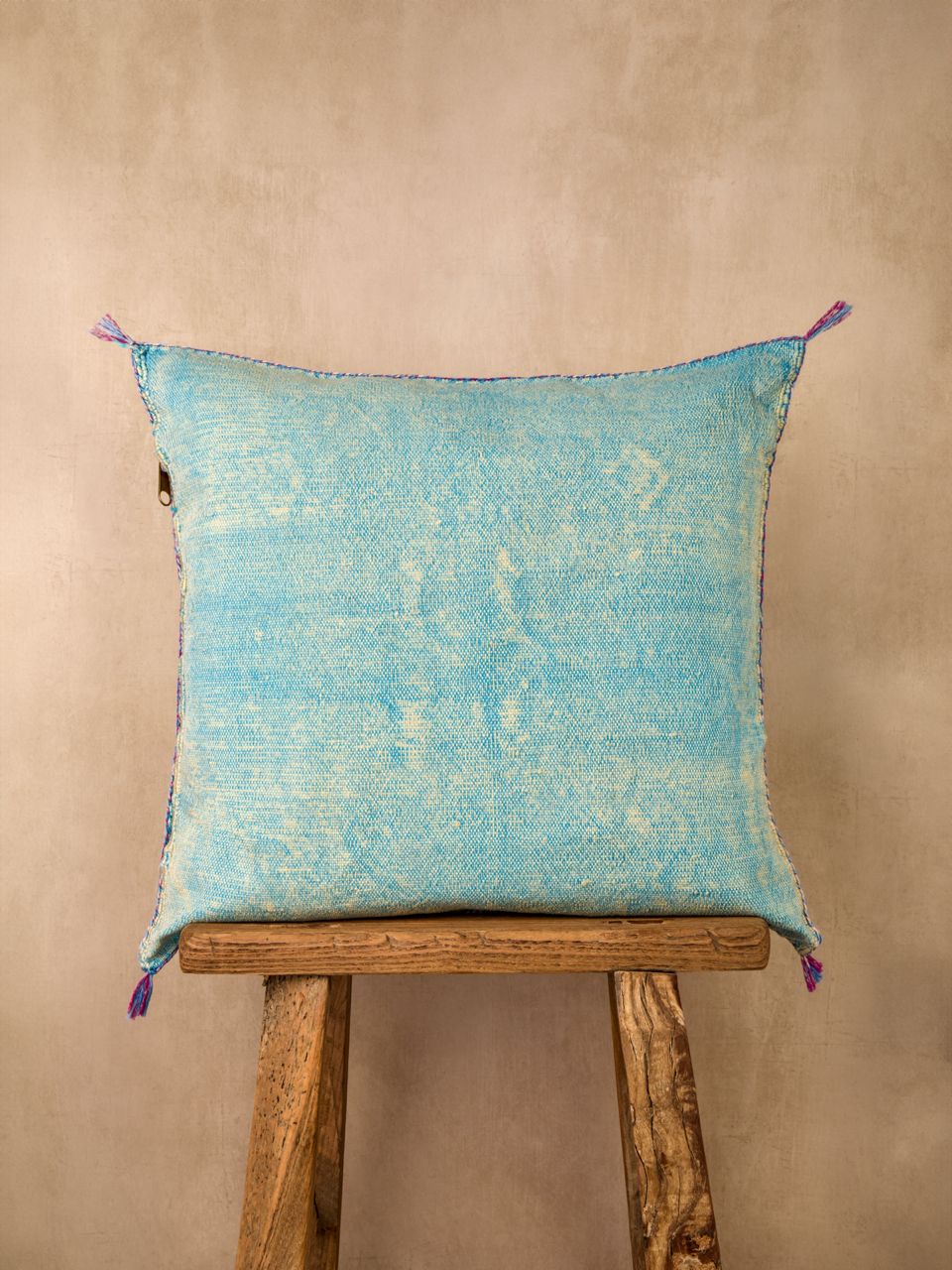 Luxury Cactus Silk Cushion - Turquoise