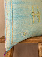 Luxury Cactus Silk Cushion - Turquoise