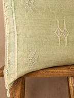 Luxury Cactus Silk Cushion - Pistachio Green