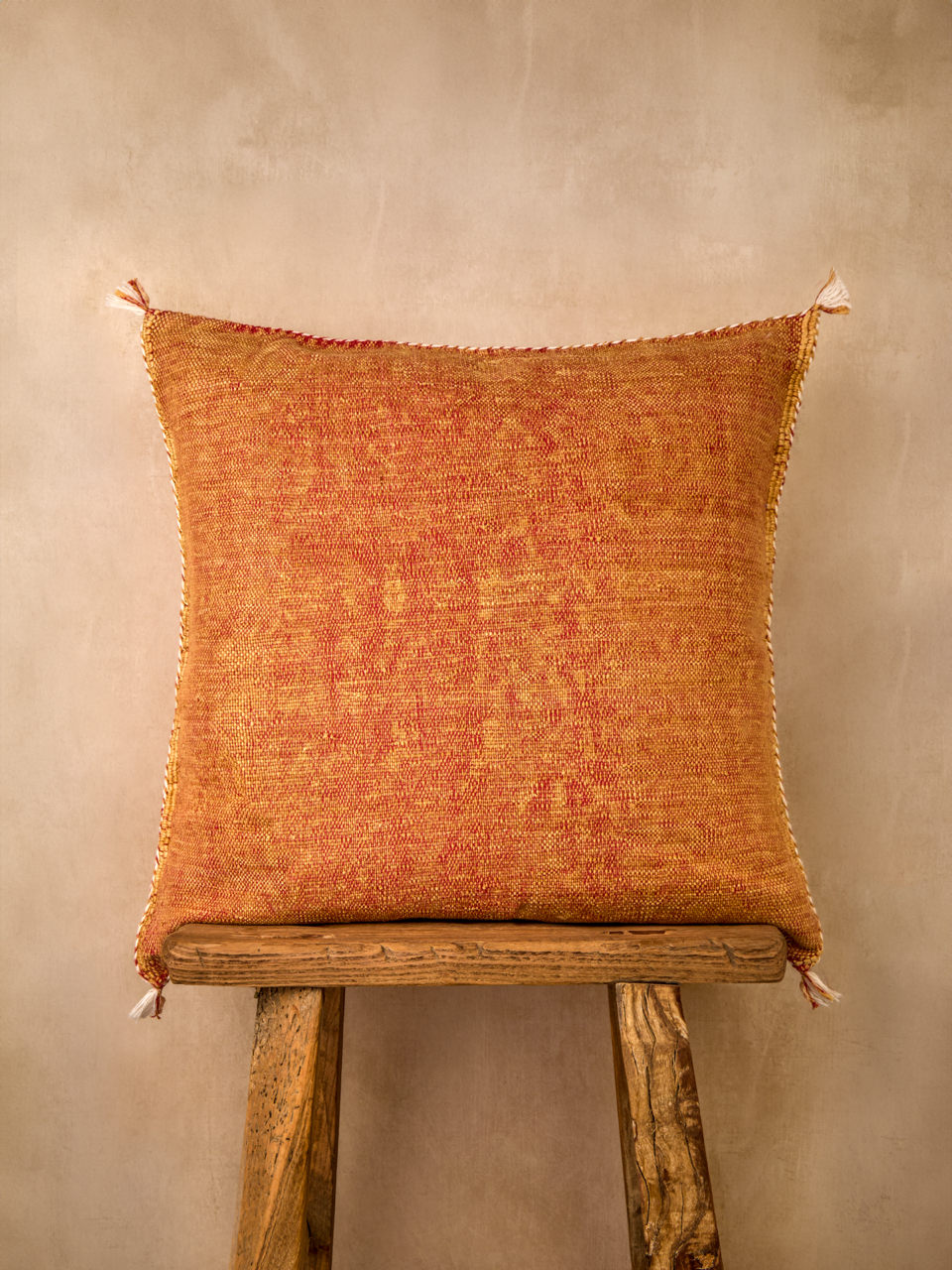 Luxury Cactus Silk Cushion - Sunset Orange