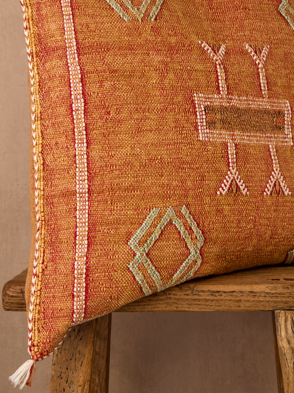 Luxury Cactus Silk Cushion - Sunset Orange