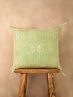 Luxury Cactus Silk Cushion - Pistachio Green