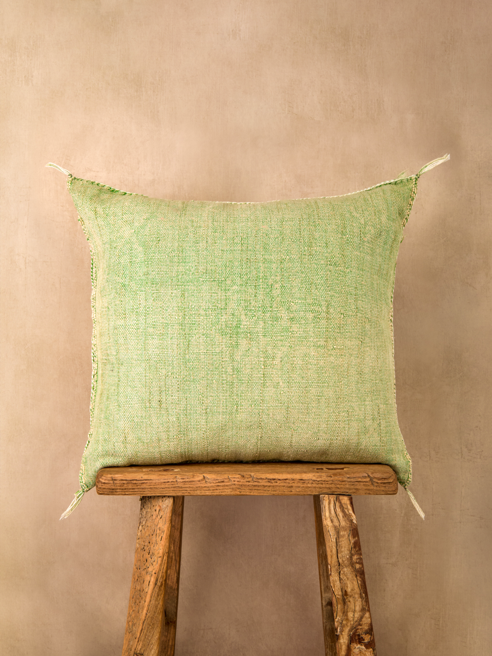 Luxury Cactus Silk Cushion - Pistachio Green