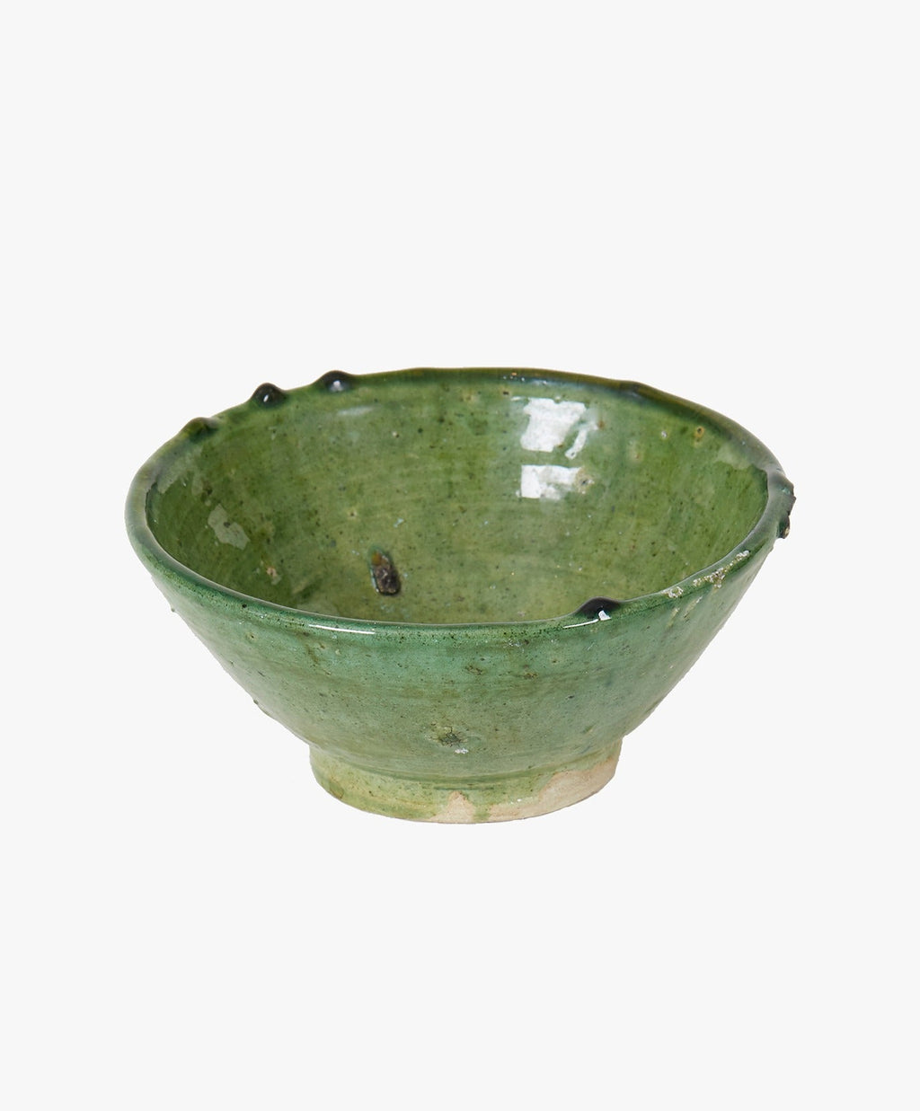 Vintage Tamegroute Green Glazed Bowls