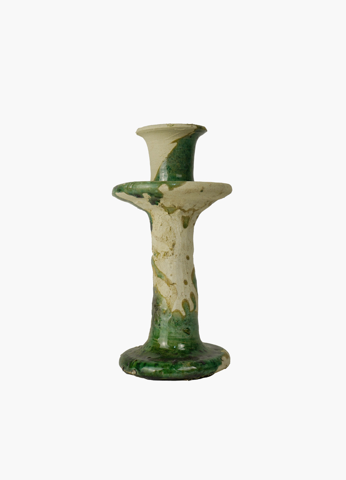 Vintage Splatter Design Green Tamegroute x Puglia Candlestick Holder