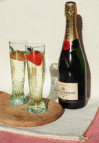 Recycled Moroccan Clear Twist Design Champagne Flute