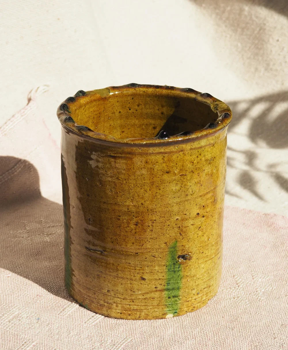 Vintage Tamegroute Planter/Pot - Ochre