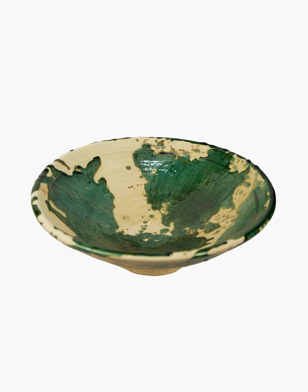 Vintage Tamegroute x Puglia Splatter Design Green Glazed Bowls