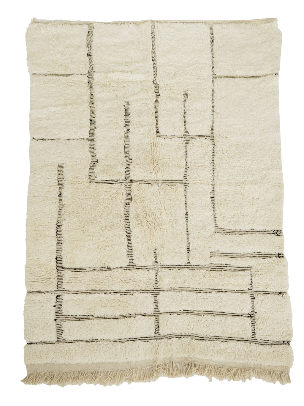 Medium Abstract Geometric Sunken Berber Rug 235 x 135 cm