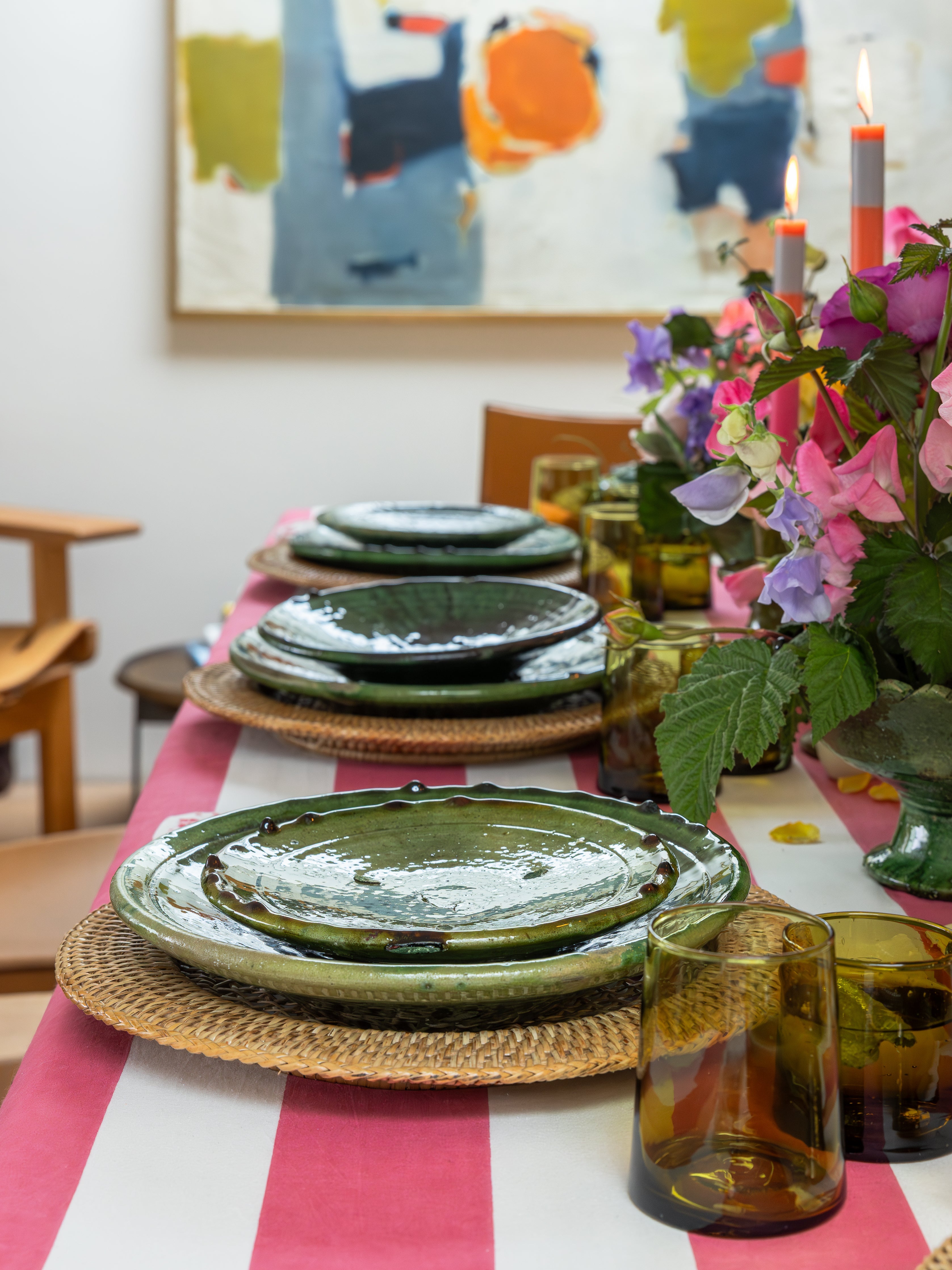 Vintage Tamegroute Green Side Plate / Dinner Plate