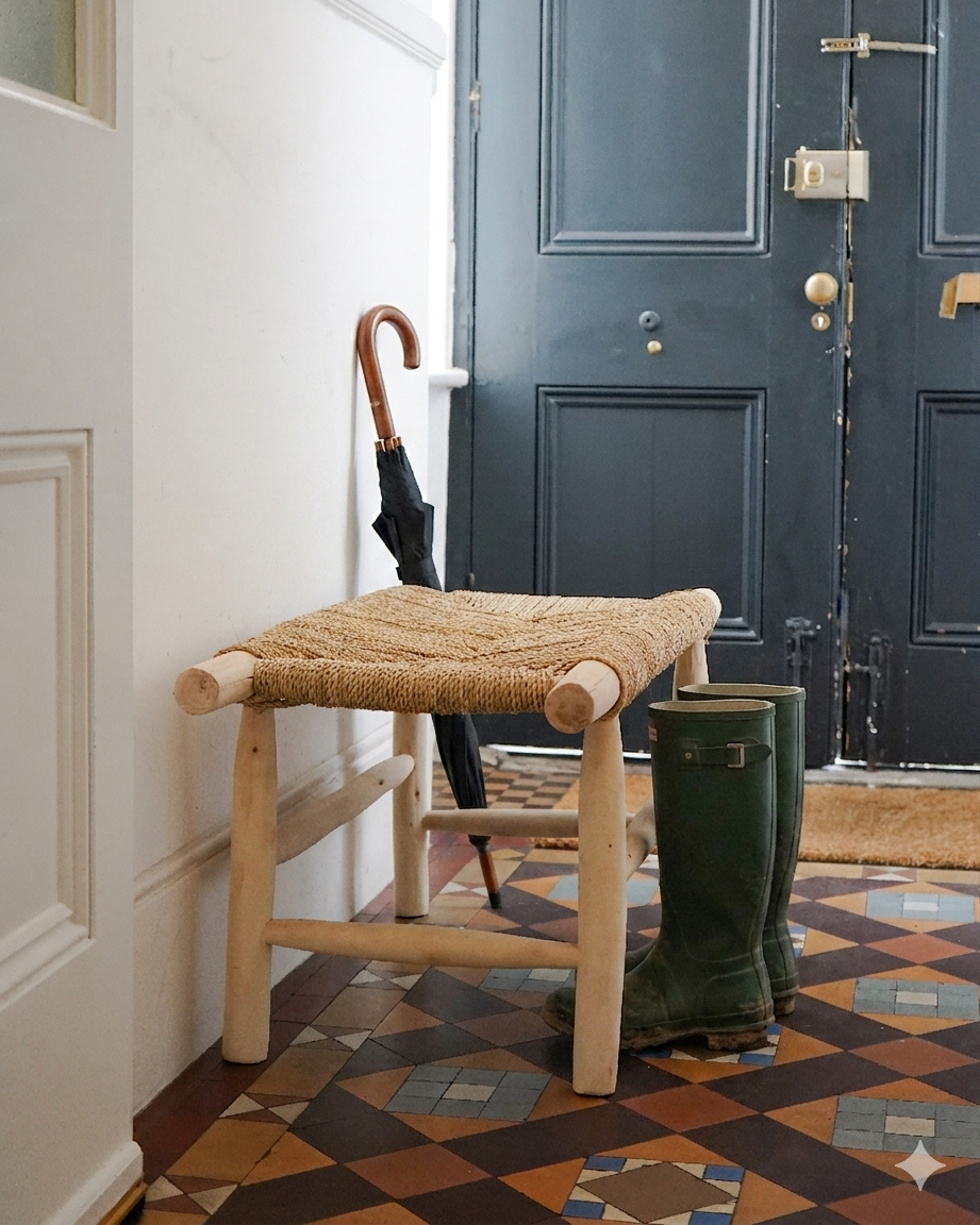 Handwoven Natural Rope Bench