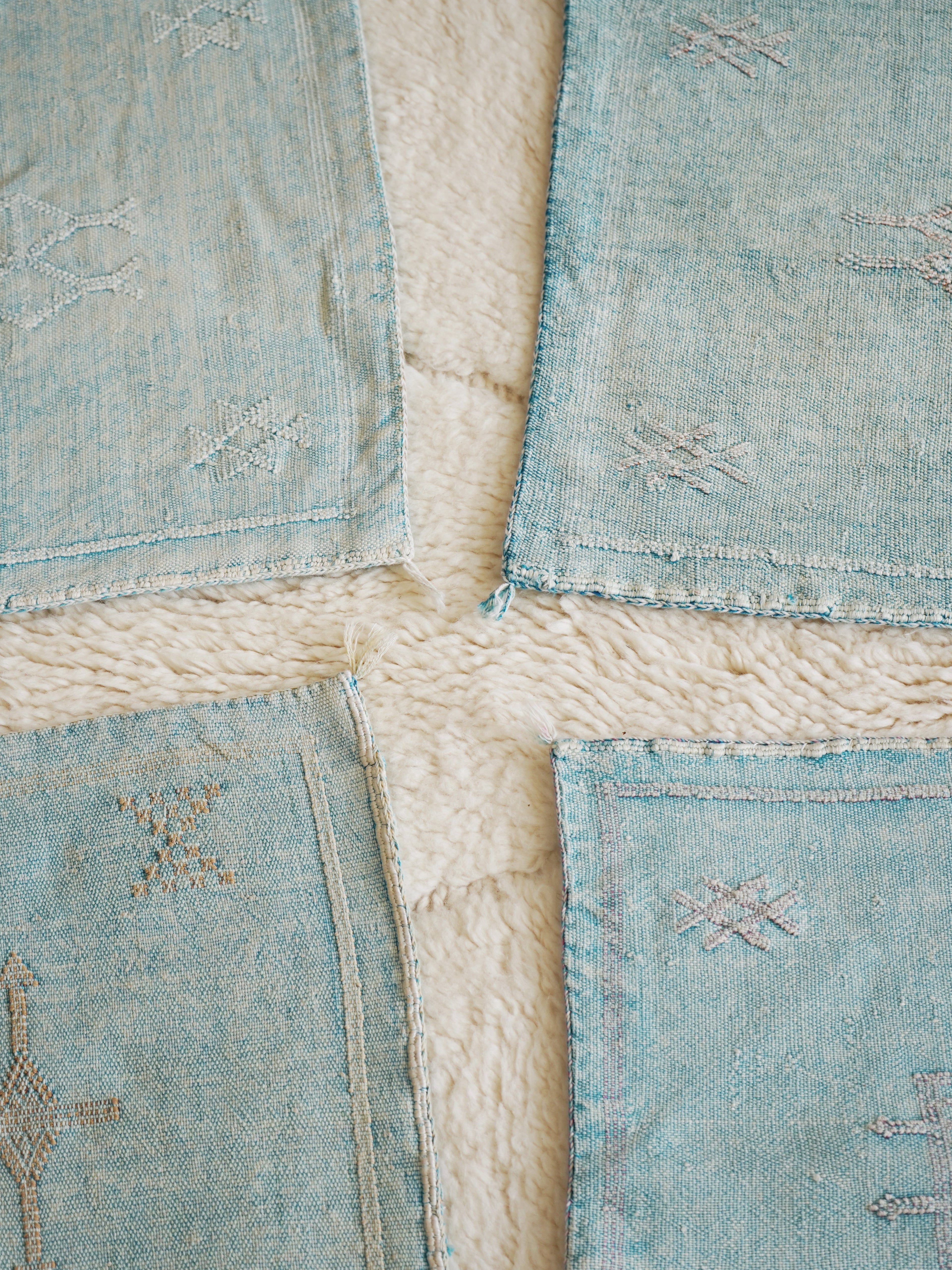 Luxury Cactus Silk Cushion - Turquoise