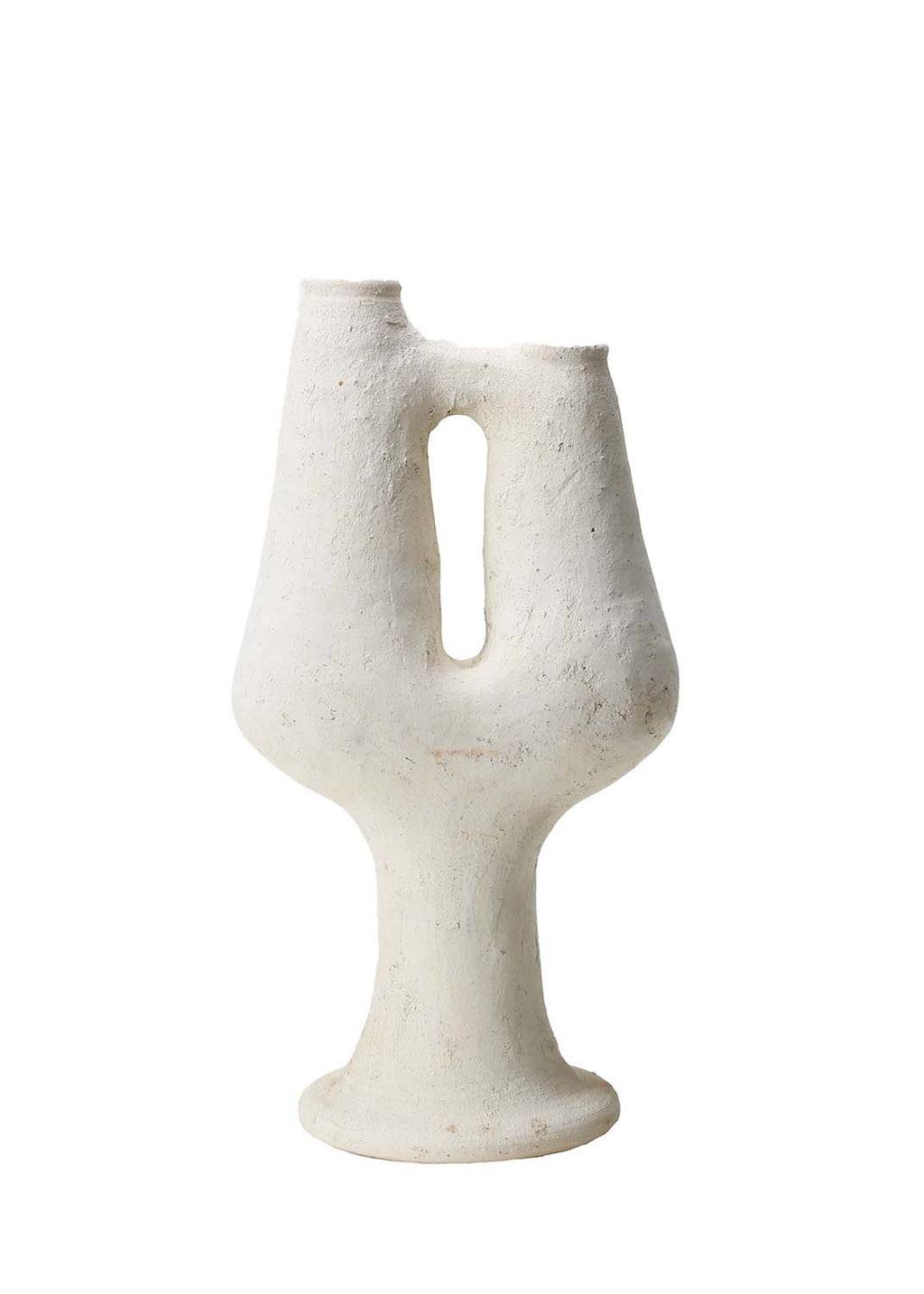 Unglazed Tamegroute La Derrière Candlestick Sculpture