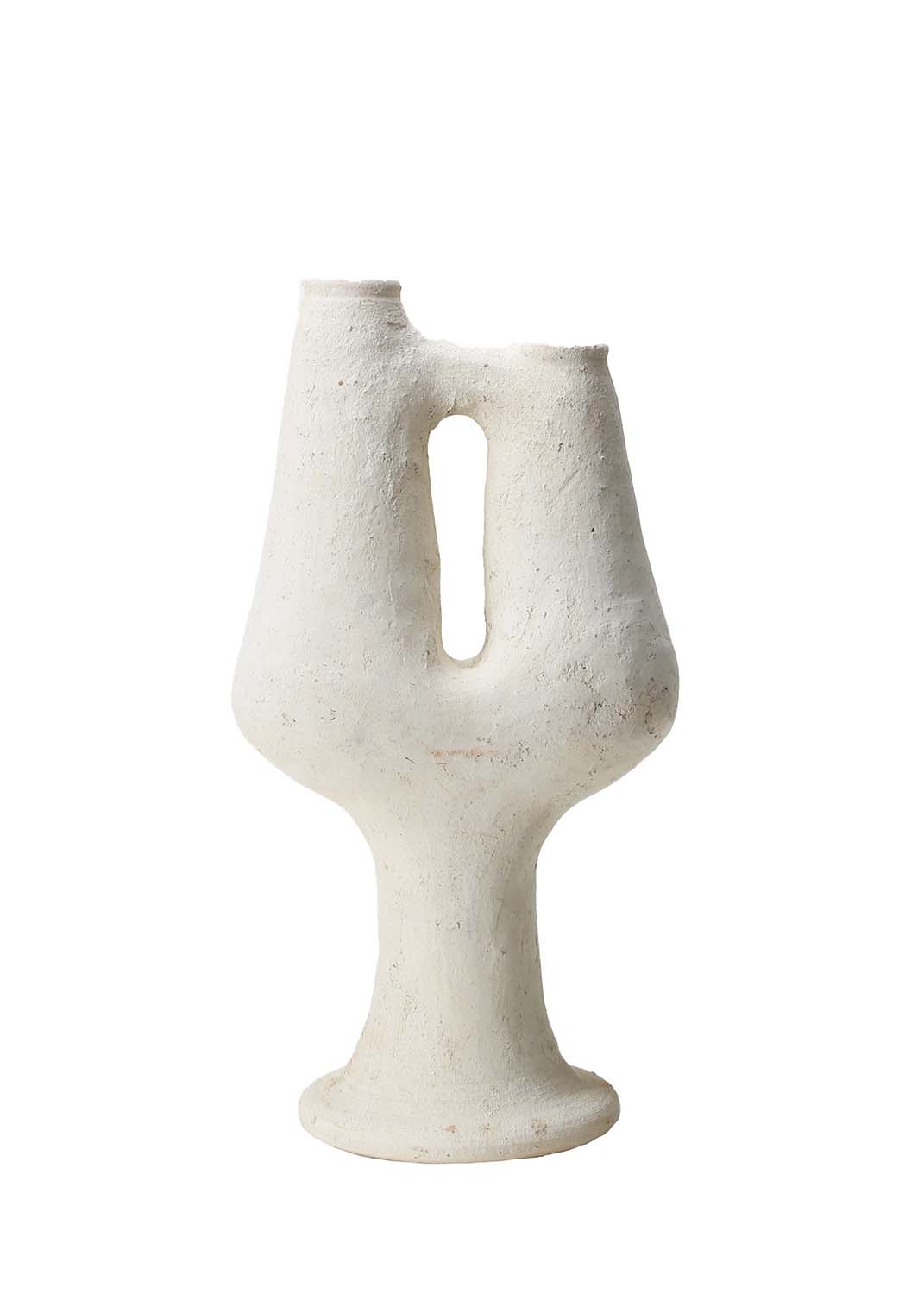 Unglazed Tamegroute La Derrière Candlestick Sculpture