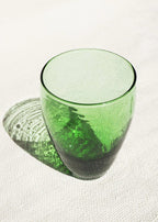 Recycled Moroccan Large Rounded Glass Green/Amber