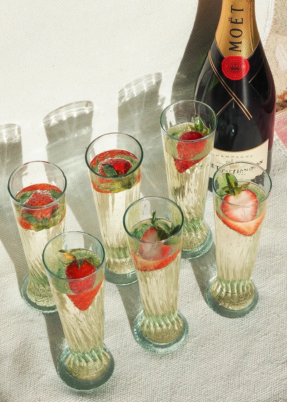 Recycled Moroccan Clear Twist Design Champagne Flute