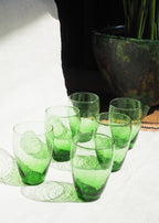 Recycled Moroccan Large Rounded Glass Green/Amber