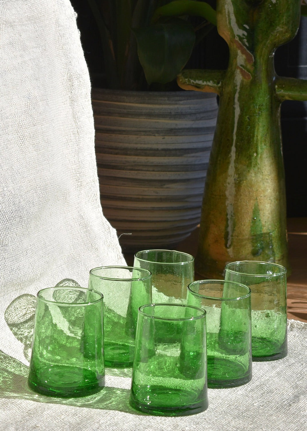 Recycled Moroccan Green Tumbler/Highball Glass
