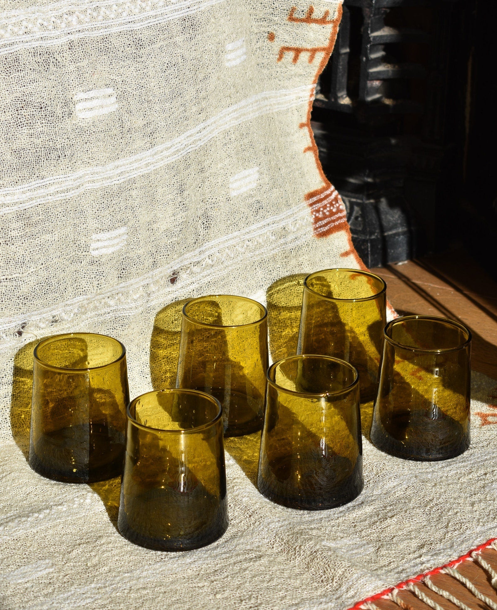 Recycled Moroccan Amber Tumbler/Highball Glass