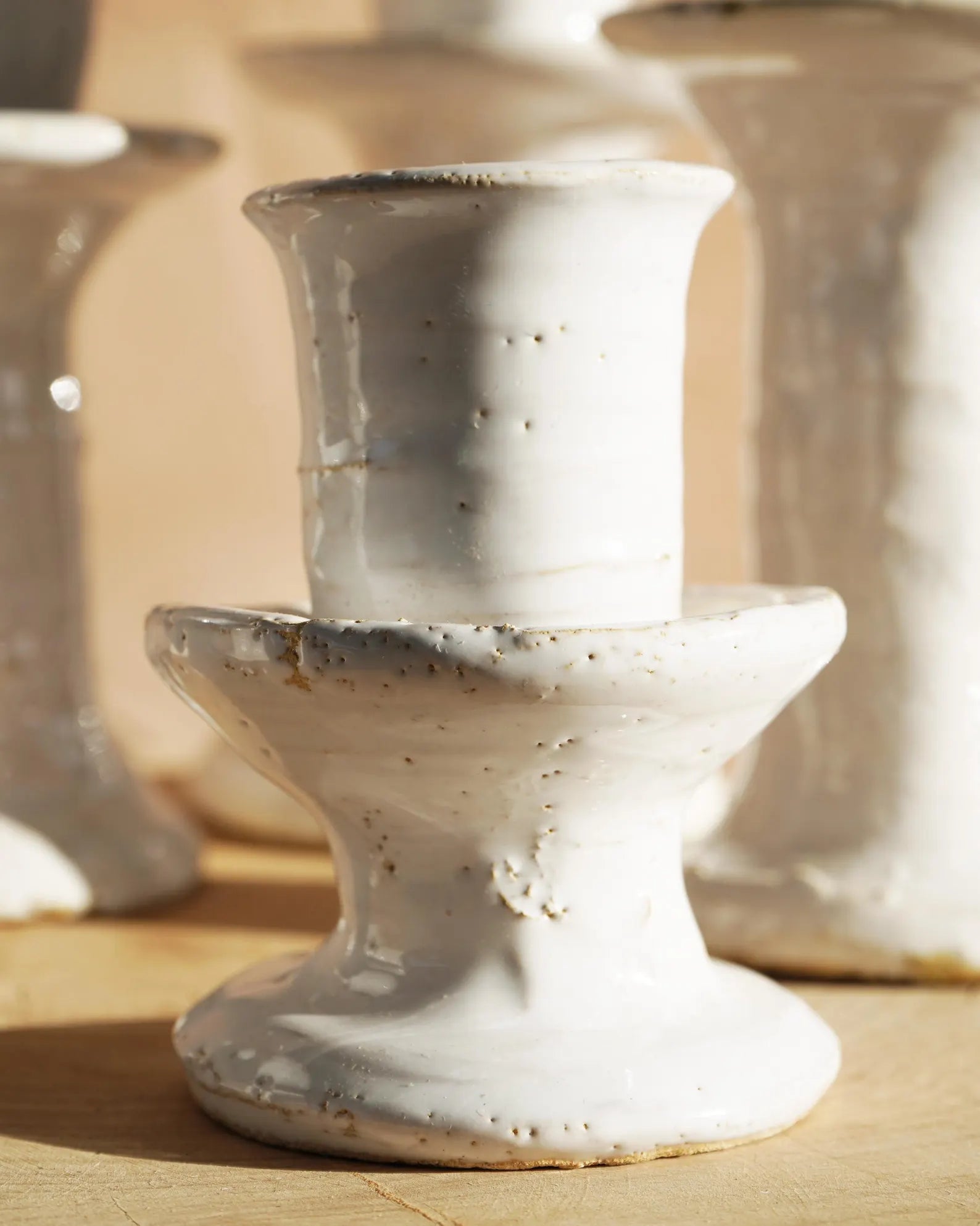 White Tamegroute Candlestick Holder