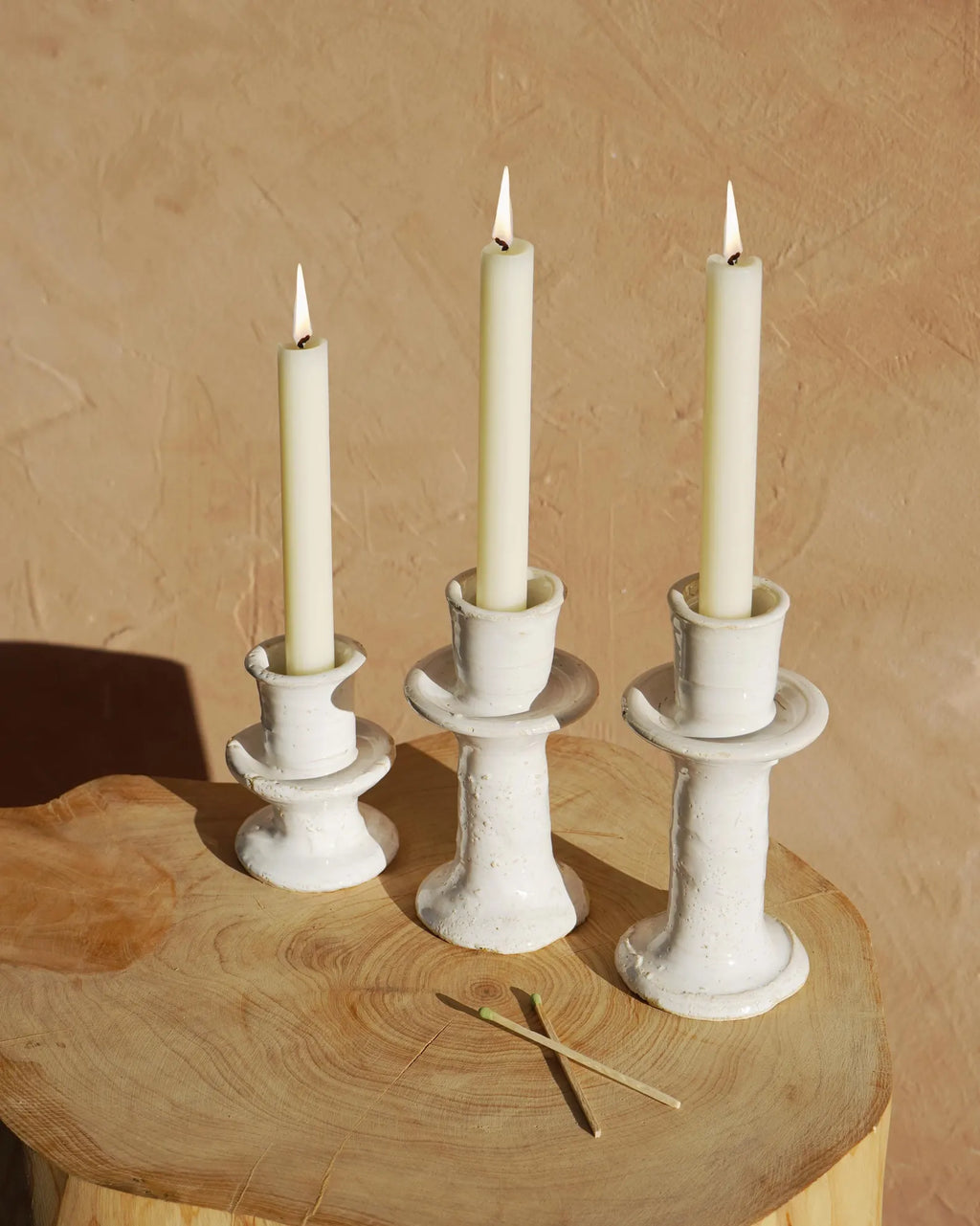 White Tamegroute Candlestick Holder