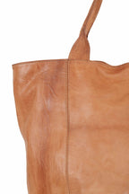 Moroccan Large Light Brown Leather Tote Bag