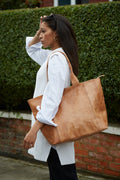 Moroccan Large Light Brown Leather Tote Bag