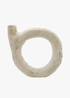 Unglazed Tamegroute Abstract Ring Candlestick Sculpture