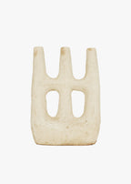 Unglazed Tamegroute Double Hole Candlestick Sculpture