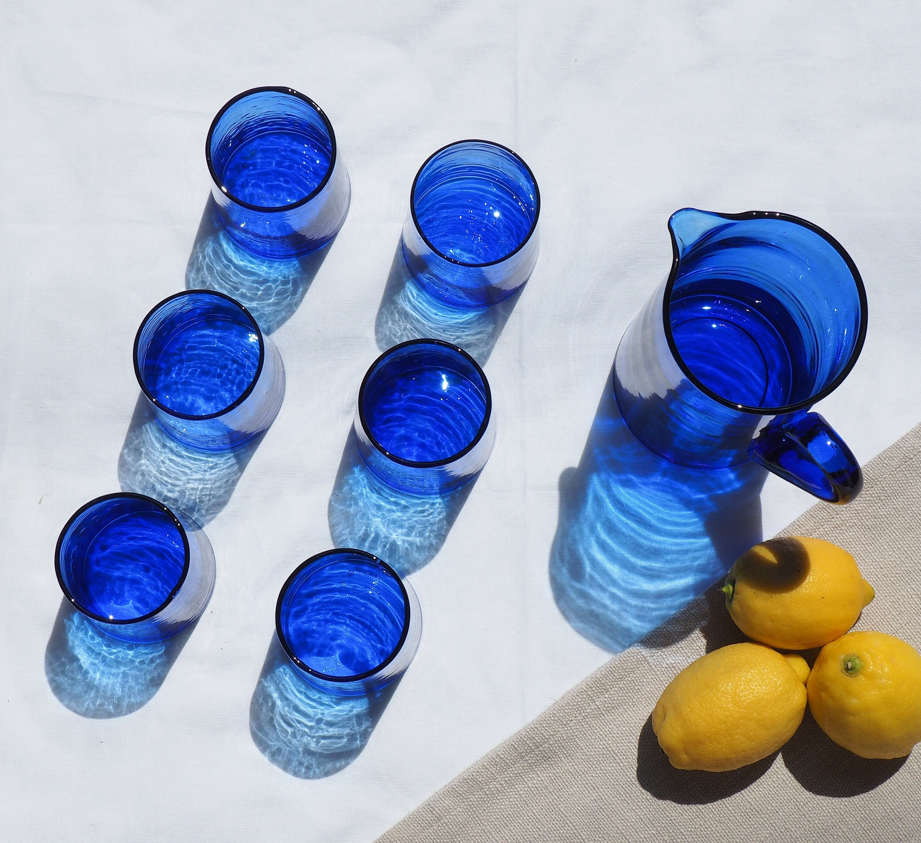 Recycled Moroccan Blue Tumbler/Highball Glass