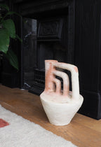 Unglazed Tamegroute Abstract Lyre Harp Sculpture