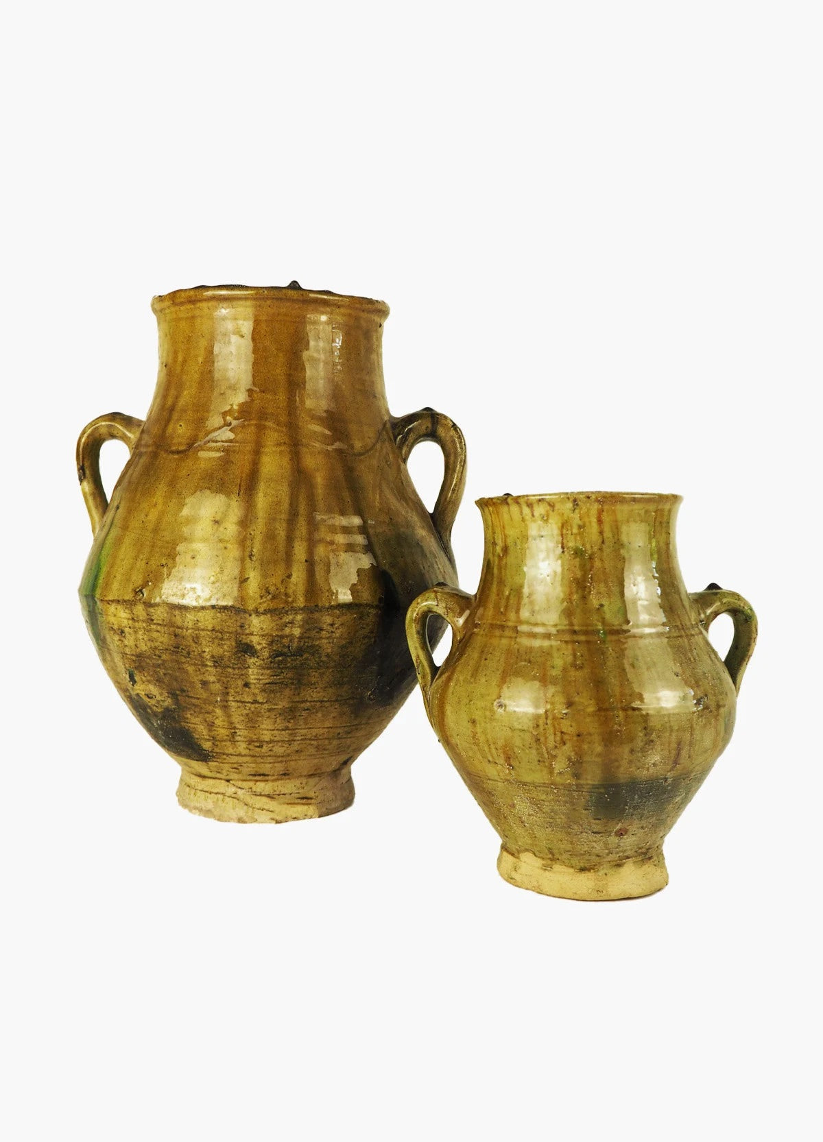 Vintage Tamegroute Two Earring Vase - Ochre