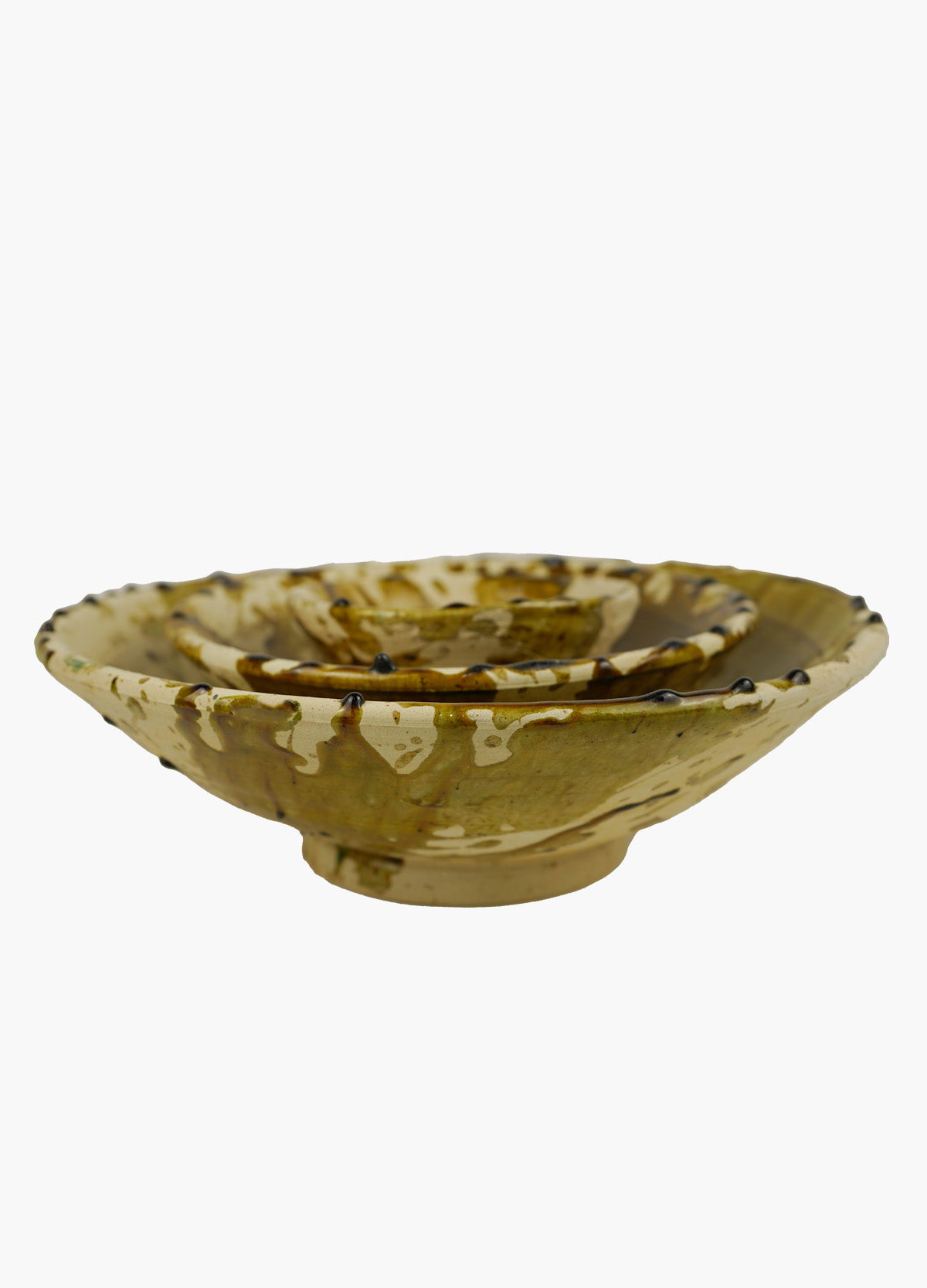 Vintage Tamegroute x Puglia Splatter Design Ochre Glazed Bowls