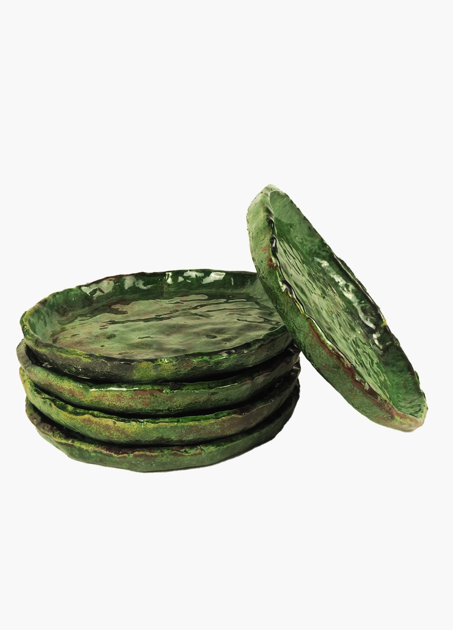 Vintage Tamegroute Rustic Green Dinner Plate/Catch-All