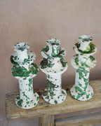 Vintage Splatter Design Green Tamegroute x Puglia Candlestick Holder