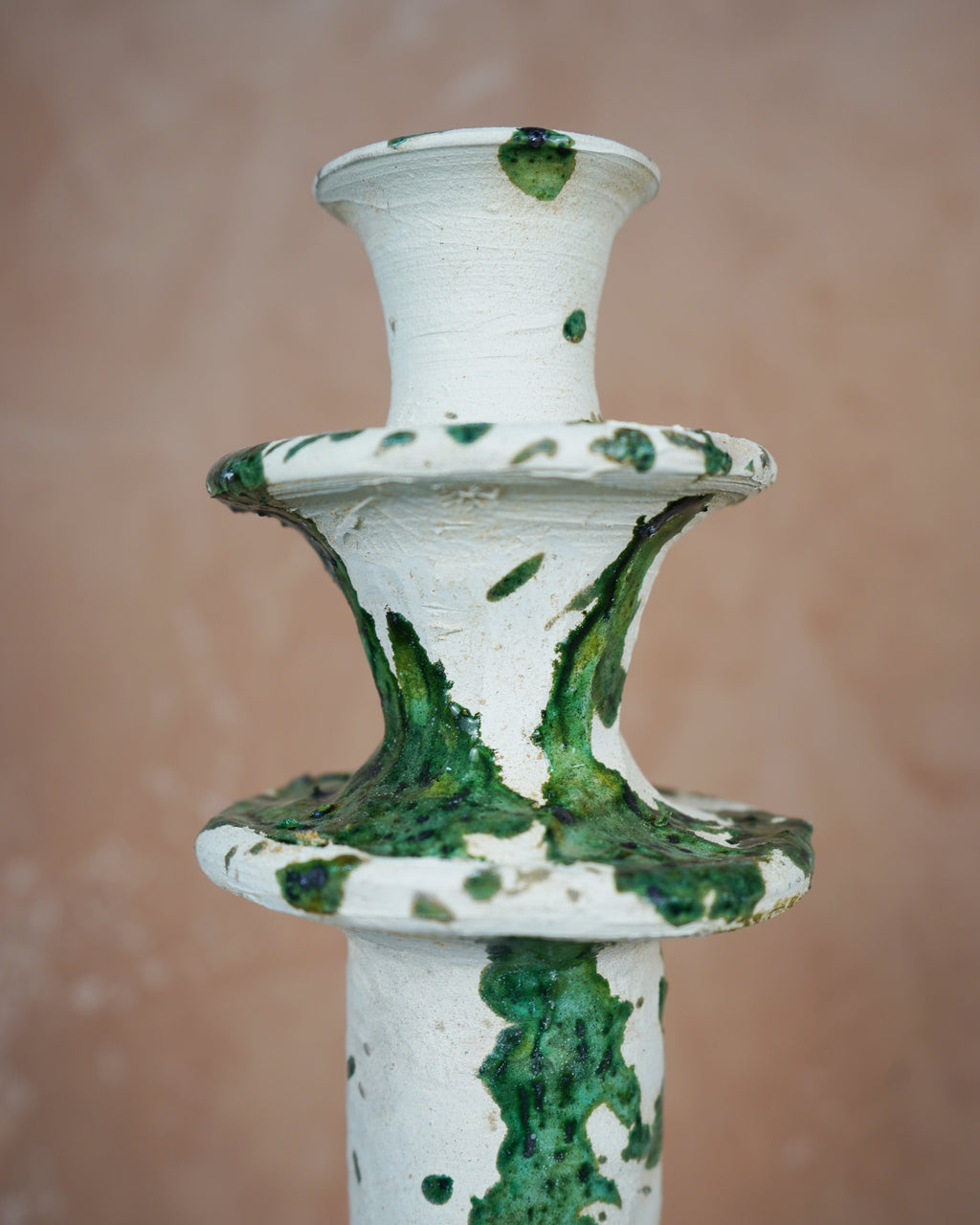 Vintage Splatter Design Green Tamegroute x Puglia Candlestick Holder