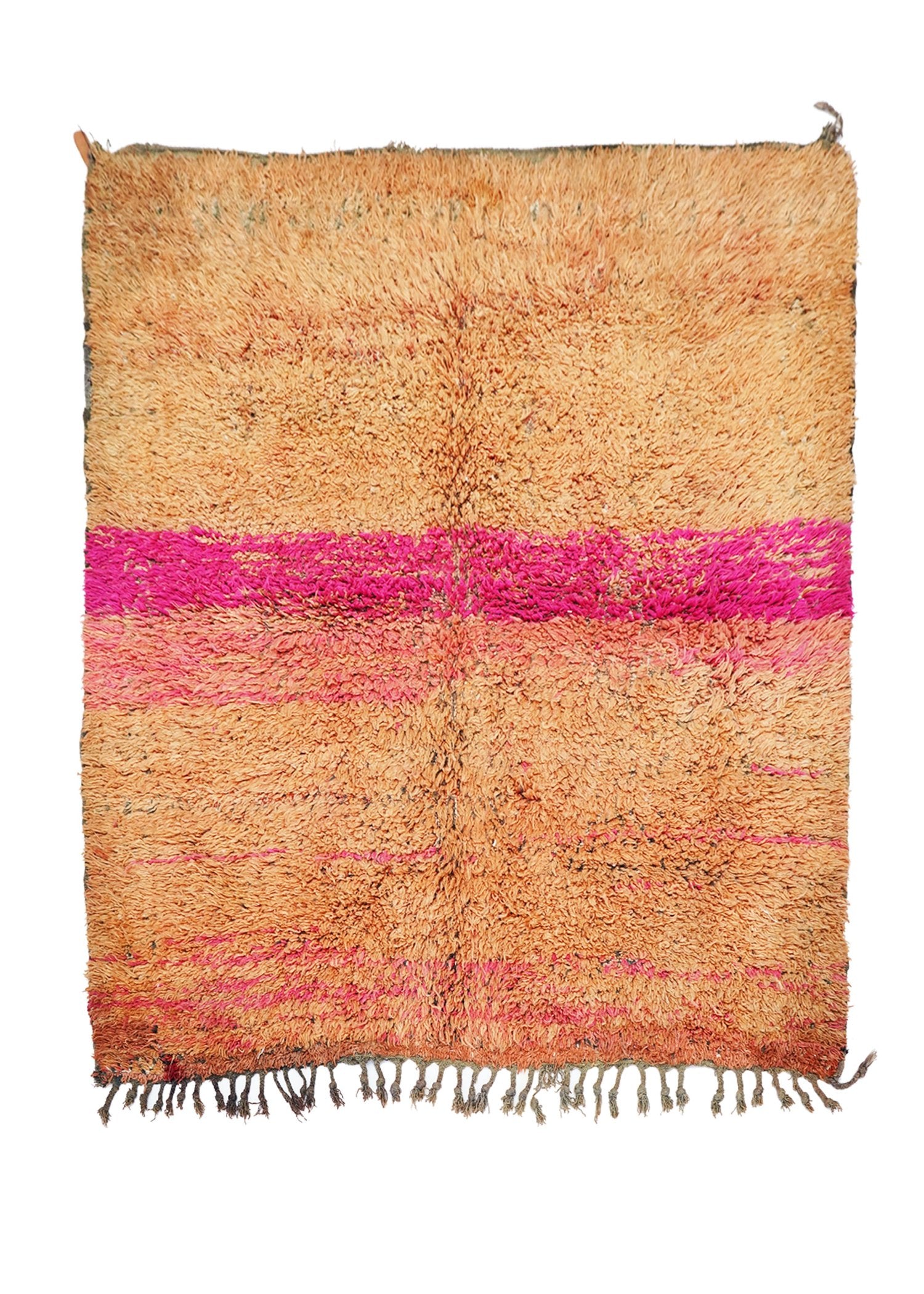 Large Vintage Berber Peach & Magenta 'Rothko' Rug 250 x 180 cm